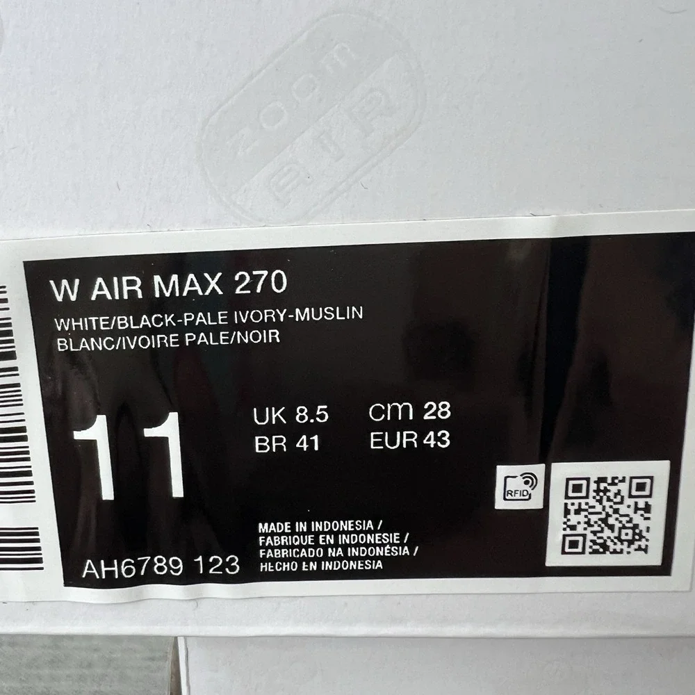 Nike Air Max 270 White Pail Ivory New AH6789 123 Women Sz 11 / Men Sz 9.5 - Picture 8 of 8